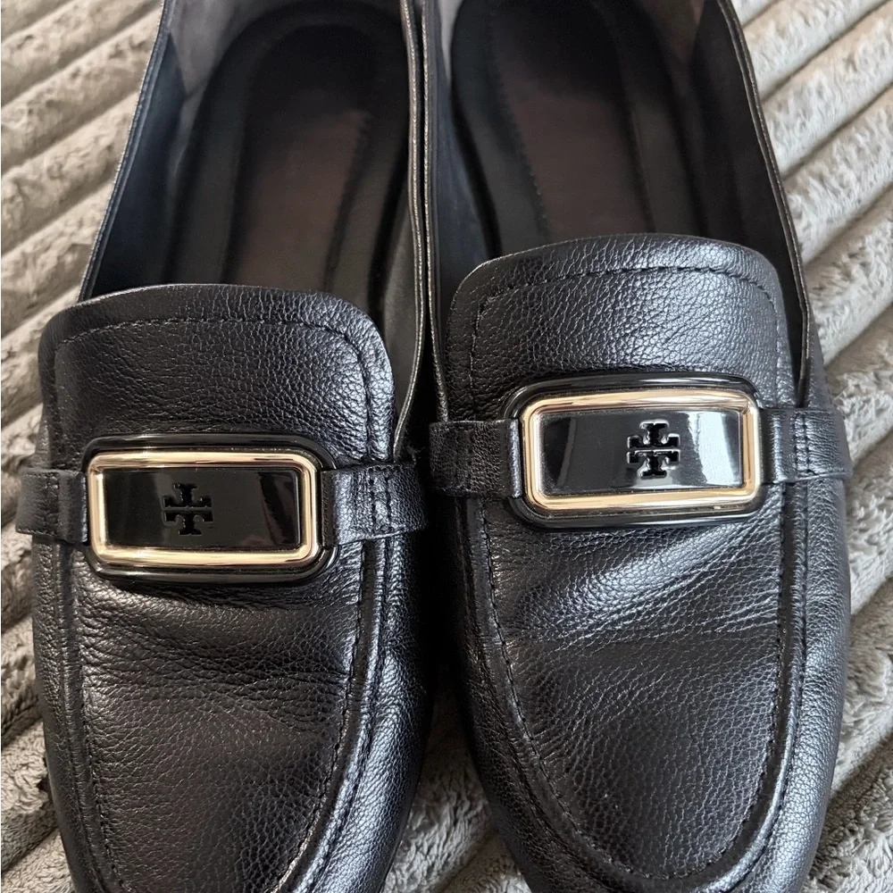 Tory Burch Georgia Loafers Black leather size 10 - Picture 3 of 12